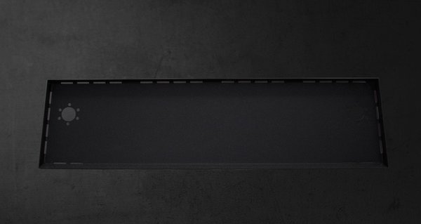 Alu Fronttisch für Belly Boote (800x200mm) in schwarz für Frontbar "Innen 2 Halterungen"