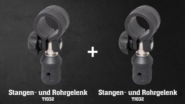 Fasten 2x Stangen & Rohr Gelenk (Kragen - Stopfen) für (Ø22 mm) z.B für Bimini- Schwarz